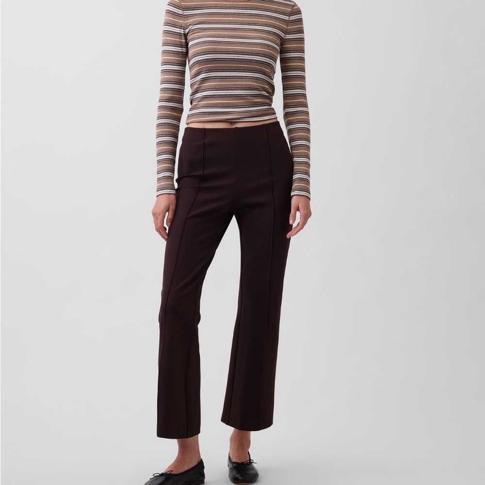 NWT GAP High Rise Double Knit Crop Kick Pants In Brown Terra Sz Small-Tall